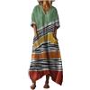 Udbeksid Vestito Lungo Donna Boho Chic - Abito Estivo con Tasche e Scollo a V Elegante Maniche 3/4, Vestito Primavera Kaftano Taglie Mare Copricostume per Vacanze Spiaggia 2026