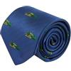 King & Priory Cravatta Ricamata a Spina Di Pesce Blu Navy Treno A Vap
