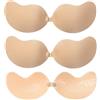 Androxeda 3 Paia Reggiseno Invisibile Reggiseno Adesivo Coppe Adesive Seno Push Up Riutilizzabile Silicone Adesivo Push Up Invisibile Sticky Bra Traspirante Reggiseni Senza Spalline