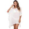 XFSRG Copricostume Donna Copricostume Mare Abito da Spiaggia Stile Ampio con Volant Bikini Cover Up Vestito Mare Donna Leggero per Spiaggia Piscina Vacanze (Bianco)