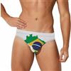 Dgsxynth Costume da bagno da uomo, costume da bagno scozzese retrò, pantaloncini sportivi, biancheria intima sexy per l'estate surf spiaggia, Bandiera del Brasile Verde, XL