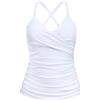 Ocean Blues Tankini da donna con controllo della pancia, push-up, scollo a V, solo top