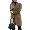 Suncadmious Trench da Donna con Colletto alla Coreana di Base Giacca Slim Fit Cappotto a pisello con Risvolto Dentellato (Verde,L)