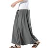 Celanisai Gonna per pantaloni da uomo, lunga, grande, per il tempo libero, elegante, etnico, palazzo, largo, gamba larga, samurai a vita alta, pantaloni estivi leggeri giapponesi da yoga, O grigio., L