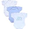 BabyPrem Confezione da 3 body per neonati prematuri con stelle blu, Blu, 3.5-5.5lbs