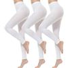 Sahunfri 3 paia 80 denari collant senza piedi da donna elasticizzati bianchi opachi collant da balletto per le donne soft dance 80 D collant, bianco, L-XL