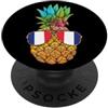 France Pineapple Flag Tees Bandiera Ananas Francia PopSockets PopGrip Adesivo