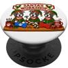 Cute Christmas Elves Pajama PJ Boy Girl Pitbull Pittie Dog Santa's Workshop Toys presenta il Polo Nord PopSockets PopGrip Adesivo