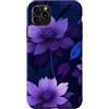 Deep Purple, Lavender & Lilac Flower Gif Custodia per iPhone 11 Pro Max Motivo floreale botanico scuro con fiori viola