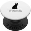 Black Cat Quote. Sarcastic Cat. Cat Humo My Cat Judges My Life Choices Black Cat - Citazione divertente PopSockets PopGrip Adesivo