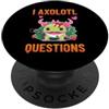 Just a Funny Amphibian Axolotl Lover I Axolotl Domande Strawberry Eater pensando agli snack PopSockets PopGrip Adesivo