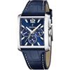 Festina Orologio Uomo Analogico con Cinturino in Pelle - Movimento al Quarzo - Cronografo - Vetro Minerale ad Alta Resistenza - Impermeabile 5 ATM - Elegante F20636 On the Square