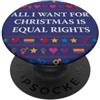 T-shirt natalizie per la parità dei diri Design natalizio per la parità dei diritti LGBTQ Pride PopSockets PopGrip Adesivo