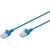 Digitus Cavo LAN Cat 6 - 1,5 m - 1 Gbit/s - U-UTP - Versione Slim AWG 32/7 - PoE+ - LSZH - Cavo di rete RJ45 - Blu
