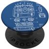 RC Pilot FPV Drone Radio Control RC Car Radio Controller Blueprint Vista esplosa RC Car FPV Drone PopSockets PopGrip Adesivo