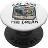 Work From Home Skeleton Dead Computer Jo Just Living The Dream Skeleton Working Remote Beach Life PopSockets PopGrip Adesivo