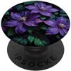 Deep Purple, Lavender & Lilac Flower Gif Viola Clematide Floreale Gocce di Rugiada Botanico Arte Fiore Piovoso PopSockets PopGrip Adesivo