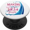 Back to School Tee Kids Making Waves Mer Mermaid Making Waves in 3rd Grade Girls Back to School Day PopSockets PopGrip Adesivo