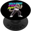 Retro Dino Dance Club Tecktonik T-Rex Moves - Dinosauro danzante degli anni 2000 PopSockets PopGrip Adesivo