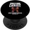 Football Philippians 4:13 Bible Verse Ch Posso fare tutte le cose attraverso Cristo Christian Football Faith PopSockets PopGrip Adesivo