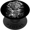 Artistic Wilderness Ritratto leopardato Stile disegno artistico Nero Bianco PopSockets PopGrip Adesivo