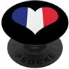 France Heart Flag Tees Bandiera Francia Cuore PopSockets PopGrip Adesivo