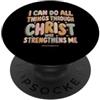 Groovy Philippians 4:13 Bible Verse Chri Posso fare tutto attraverso Cristo Christian Groovy Retro PopSockets PopGrip Adesivo