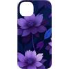 Deep Purple, Lavender & Lilac Flower Gif Custodia per iPhone 14 Plus Motivo floreale botanico scuro con fiori viola