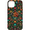 Folk Art Gifts Custodia per iPhone 13 Bandiera messicana modello azteco Messico Pride floreale