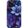 Deep Purple, Lavender & Lilac Flower Gif Custodia per iPhone 11 Pro Carino Viola Fiori Lilla Vaporwave Estetica