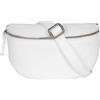 AMBRA Moda AmbraModa GLX1 - Marsupio unisex piccolo in vera pelle, bianco, m, Marsupio, marsupio a tracolla,