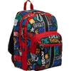SEVEN ZAINO SJ GANG BOY DOPPIO SCOMPARTO EVER POLULAR COLORE NERO BLU E ROSSO