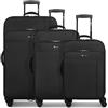 Check in CHECK.IN - Set di 3 valigie per uomo e donna, trolley da viaggio, 47 x 29 x 75 cm, in poliestere, manico telescopico e doppio rullo, serie Sevilla 2.0