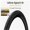 Continental Pneumatico per Bicicletta da Strada Continental Ultra Sport III 700 X 25C 28C 32C ULTRASport Non Pieghevole con Corpo in Filo Metallico 180 TPI