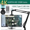 YIZHAN Microscopio 4K Microscopio digitale 48MP per elettronica Fotocamere industriali USB HDMI 1-150X Zoom C-Mount Obiettivo Telefono Pcb Saldatura