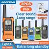 BAOFENG 2 pezzi Baofeng F22 Mini Walkie Talkie PMR a lungo raggio ricaricabile portatile con caricatore Type-C per viaggi in campeggio