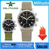 Militado ML1868KF Orologio cronografo al quarzo retrò VK67 Cassa in acciaio inossidabile 3 quadranti Orologio militare multifunzione impermeabile 100M