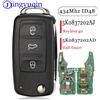 Jingyuqin Keyless go 5K0837202AJ 3 Tasti Chiave A Distanza Per VW Caddy Eos Golf Jetta Beetle Polo Tiguan Touran
