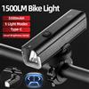 ROCKBROS 1500LM Luce per bici 5500mAH Smart Sense Luce anteriore per bicicletta in alluminio MTB Road Lampada a LED Faro Ciclismo Flash Light