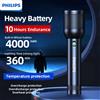 Philips Torcia LED Philips da 3200 lumen Torcia portatile potente e luminosa da 1000 m Lampada da campeggio per escursioni all'aperto Autodifesa
