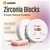 LODDEN 4D Pro Blocchi Multistrato in Zirconia per Laboratorio Dentale, 8 Strati per CAD CAM, Corona e Ponte, 98x10-25mm, Alta Resistenza 43%-57%