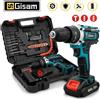 Gisam Gisha Cacciavite a percussione a batteria Trapano a batteria multifunzionale Utensile elettrico 25 + 3 Impostazione di coppia Cacciavite elettrico a 2 velocità di marcia