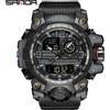 SANDA 3133 Orologio elettronico da uomo Trendy Fashion Sport Impermeabile Puntatore di data Orologio da polso analogico digitale con doppio display per studente