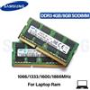 Samsung Memoria Ram 4GB 8GB DDR3 DDR3L 1066MHz 1333MHz 1600MHz 1866MHz PC3L 204 PIN SODIMM per laptop