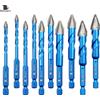 BRSCHNITT Set di 5 punte da trapano BRSCHNITT per plastica, legno, piastrelle, con attacco esagonale, punte per muratura, vetro, viti, carburo, trapano eccentrico