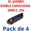 HP 4 Toner compatibili HP CF244XL / 44A XL (alta capacità / jumbo) per HP LaserJet Pro M15, M17, M28 2000c. 5%