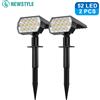 newstyle Faretti solari a LED da giardino esterno 52 luci solari a LED impermeabili 3 modalità illuminazione paesaggistica lampada da parete giardino cortile albero prato