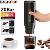 BALASHOV Macchina per caffè espresso elettrica wireless 2 in 1 per auto e casa Caffettiera portatile da campeggio Caffettiera da viaggio in polvere per capsule