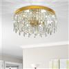 VETRULUS Lampadario da soffitto in cristallo dorato Decorazione della casa Plafoniera a led di lusso Soggiorno Lampada da soffitto Camera Cucina Diametro 50 cm