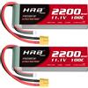 HRB POWER Batteria Lipo HRB 2S 3S 4S 2200mah 7.4V 11.1V 14.8V 100C per aerei FPV Drone Auto da corsa Barca RC Parti